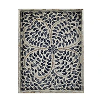 Black and Ivory Mosaic Capiz Shell Tray