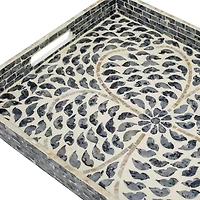 Black and Ivory Mosaic Capiz Shell Tray