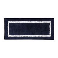 Blue Geometric Pattern Reversible Bath Mat, 60 in.