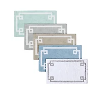 Blue Simple Trim Cotton Tufted Bath Mat, 72 in.