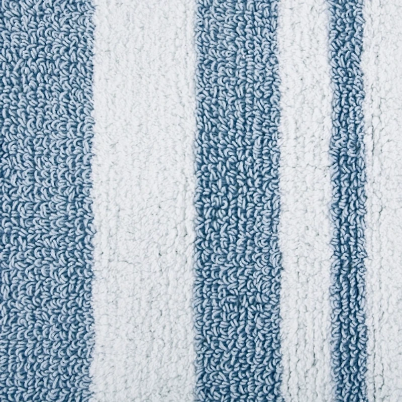 Blue Reversible Stripe Trim Bath Mat, 72 in.