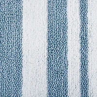 Blue Reversible Stripe Trim Bath Mat, 72 in.