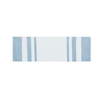 Blue Reversible Stripe Trim Bath Mat, 72 in.