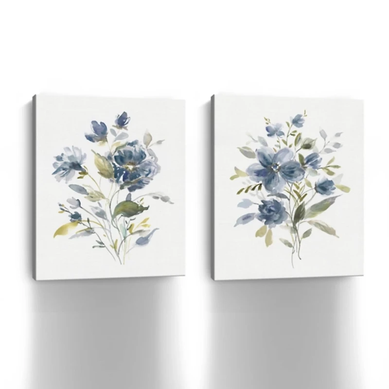 Linen Botanical Navy 2-pc. Canvas Art Prints