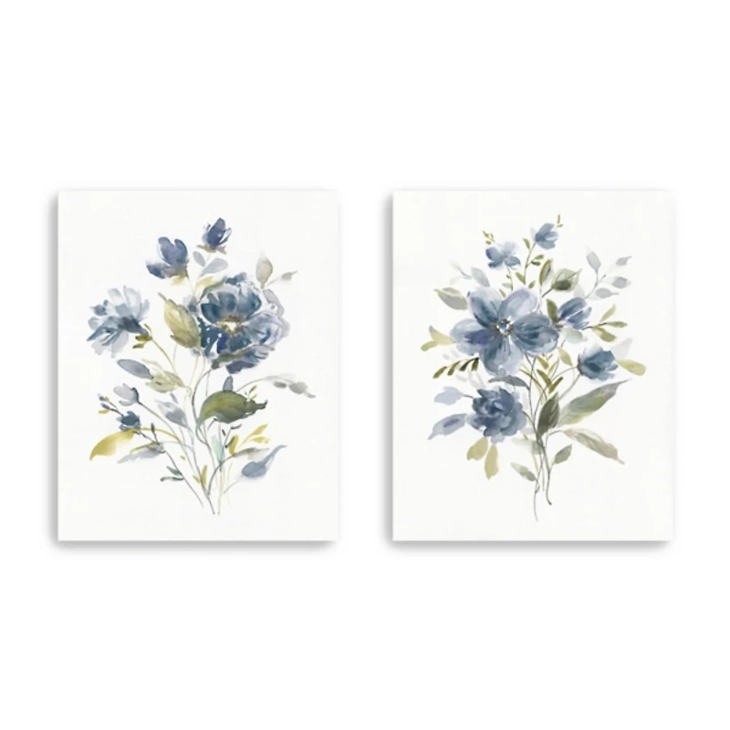 Linen Botanical Navy 2-pc. Canvas Art Prints