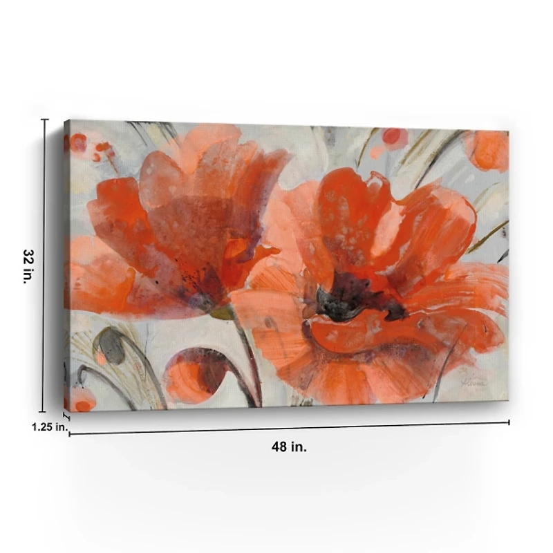 Popping Poppies Canvas Art Print, 48x32 in.