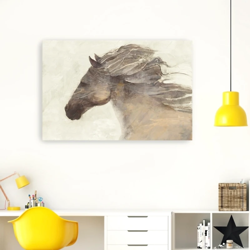 Ivory Into the Wind Canvas Art Print, 60x40 in.