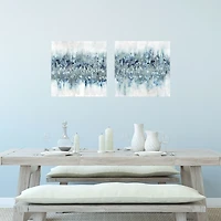 Blue Crossing Abstract Canvas Art Prints, Set of 2