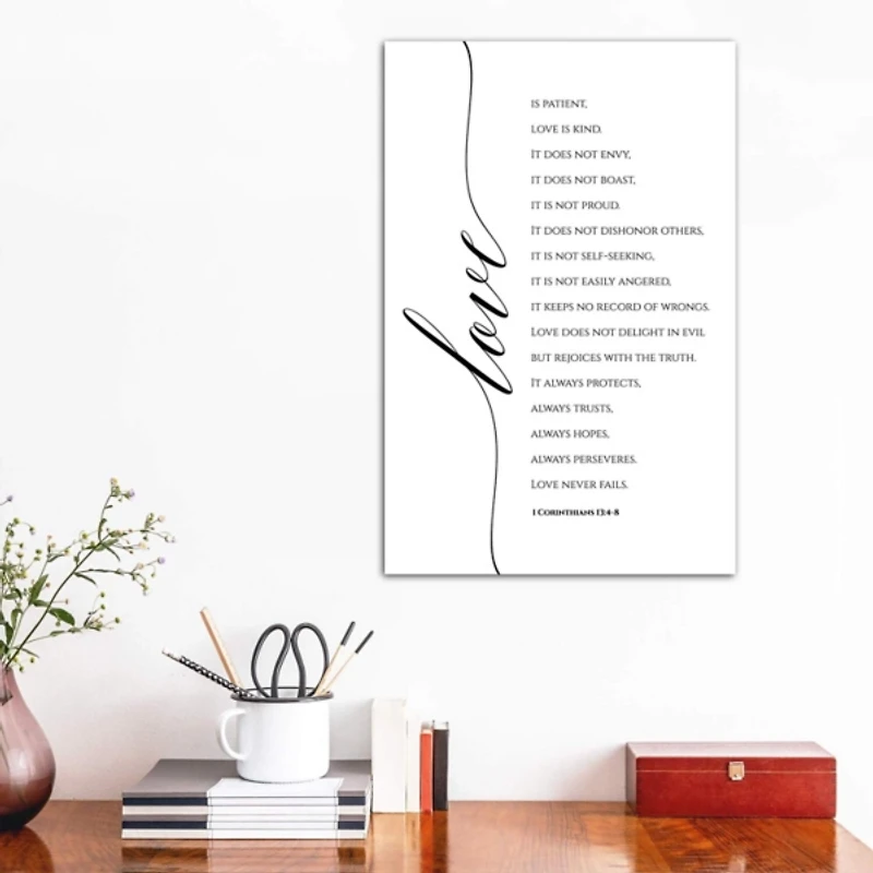 Love is Corinthians 13:4-8 Canvas Art Print