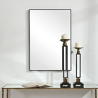 Black Simple Frame Rectangle Wall Mirror