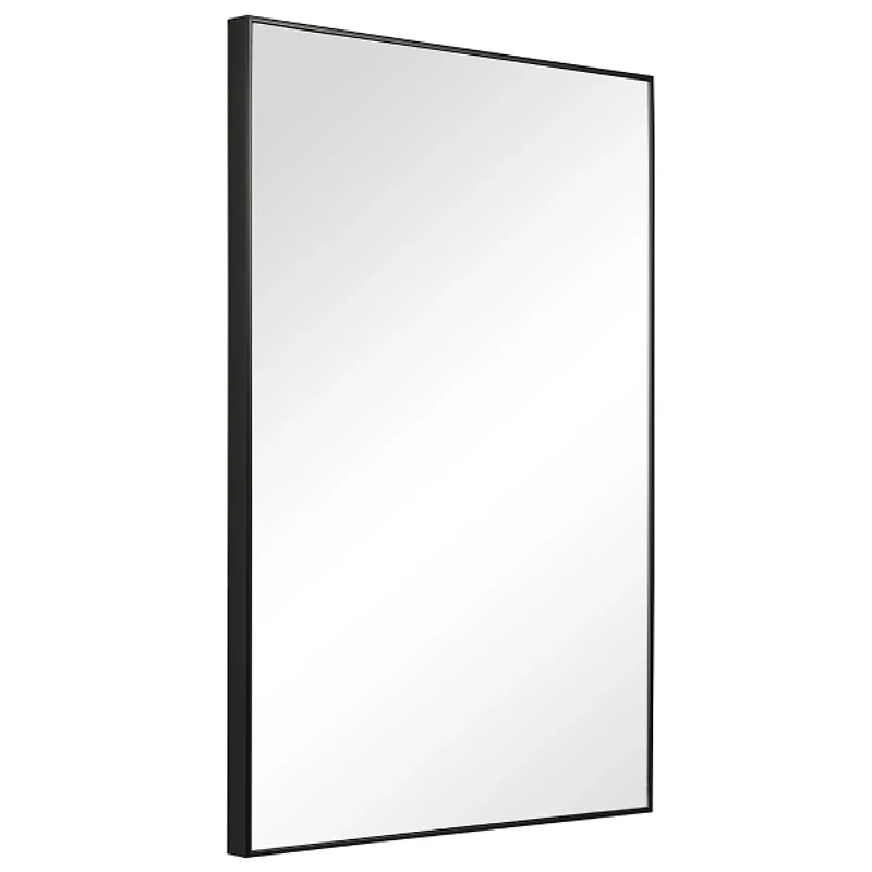 Black Simple Frame Rectangle Wall Mirror