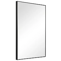 Black Simple Frame Rectangle Wall Mirror