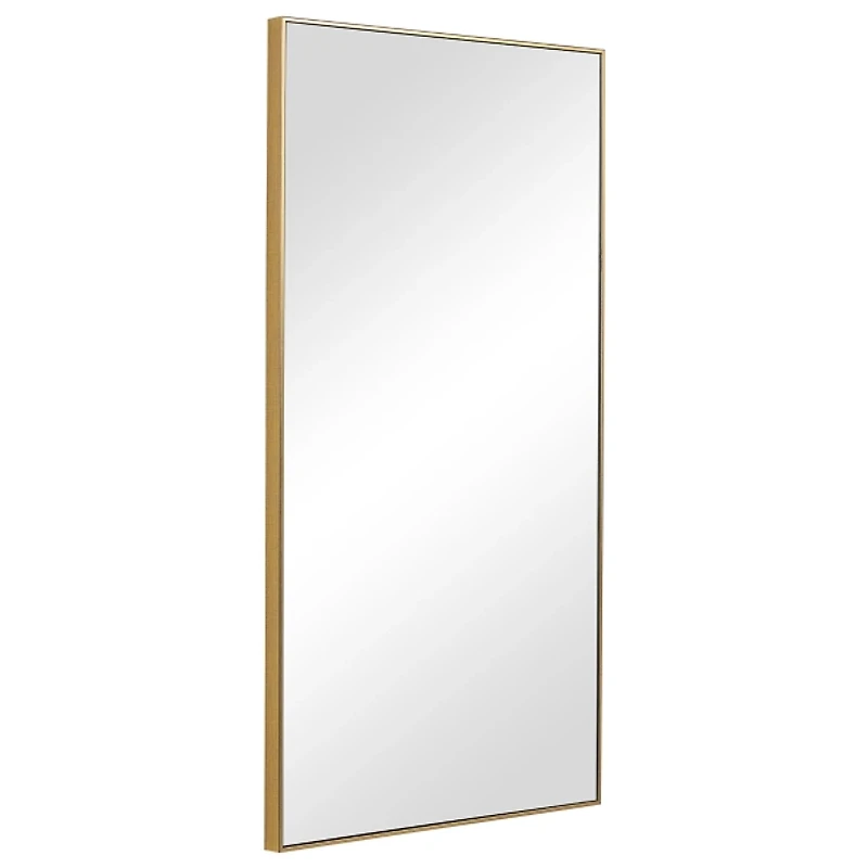 Golden Simple Rectangular Frame Wall Mirror