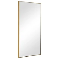 Golden Simple Rectangular Frame Wall Mirror