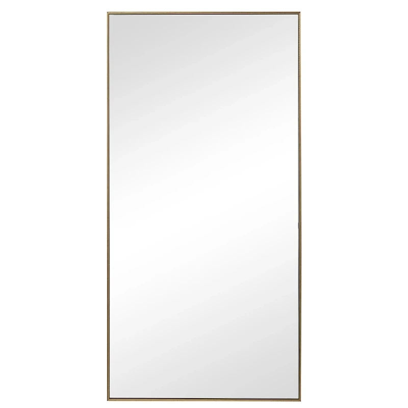 Golden Simple Rectangular Frame Wall Mirror