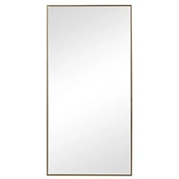 Golden Simple Rectangular Frame Wall Mirror