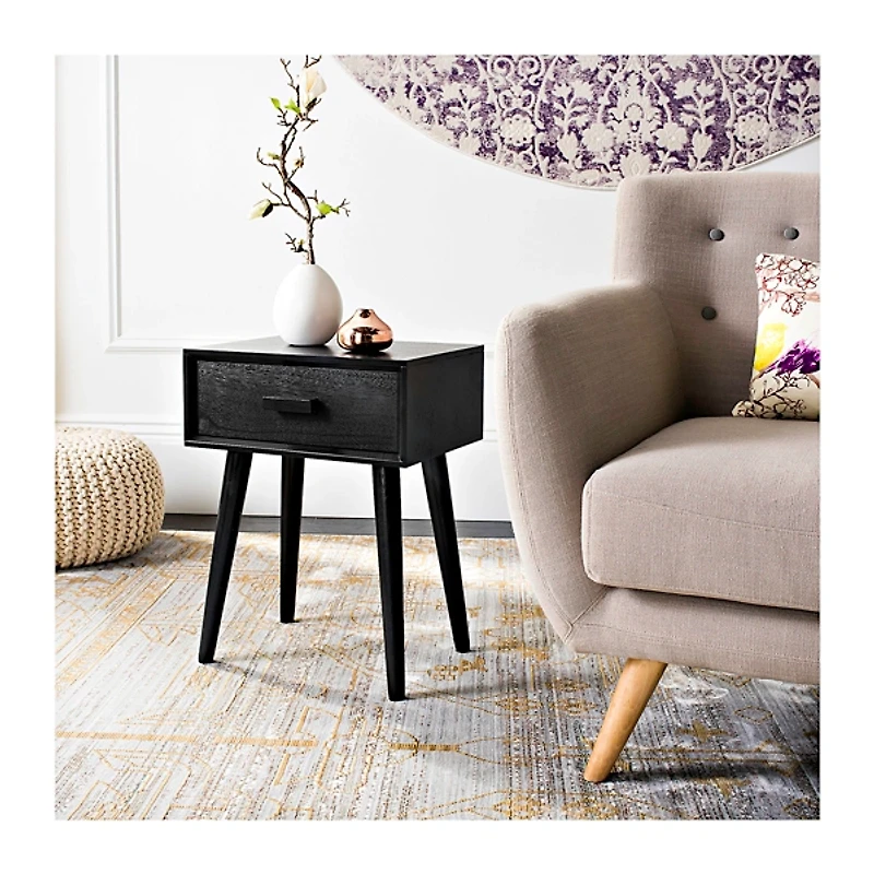Zanda Black Pinewood Accent Table