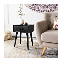 Zanda Black Pinewood Accent Table