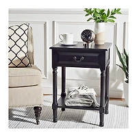 Emory Black Single Drawer Accent Table