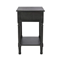 Emory Black Single Drawer Accent Table
