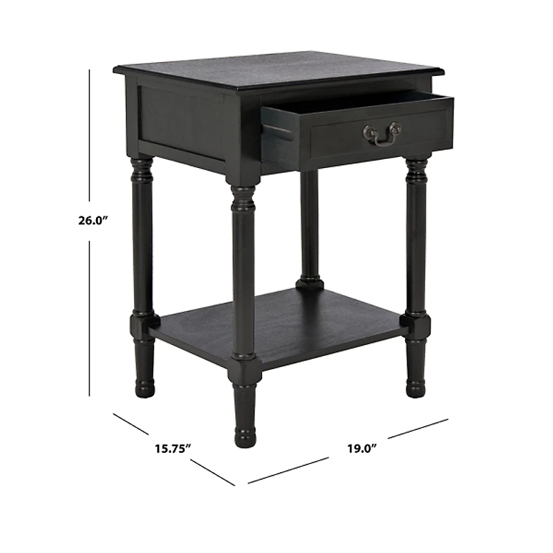 Emory Black Single Drawer Accent Table