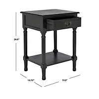 Emory Black Single Drawer Accent Table
