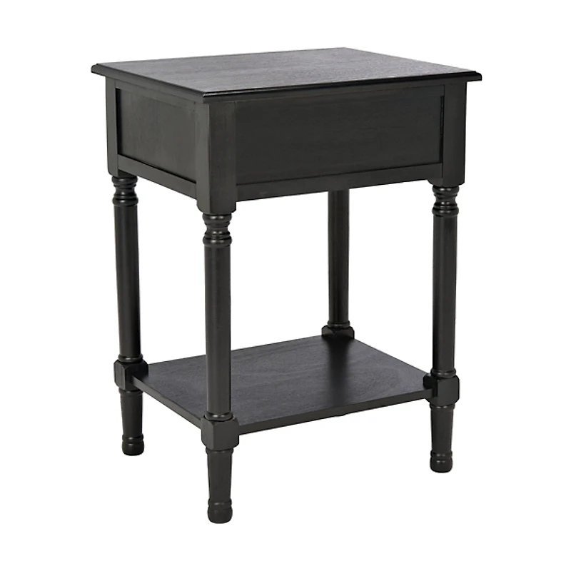 Emory Black Single Drawer Accent Table