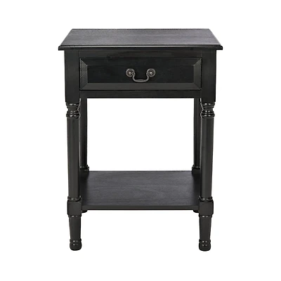 Emory Black Single Drawer Accent Table