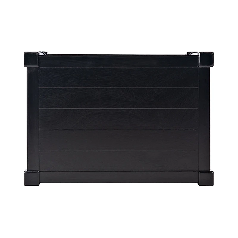 Black Carved Pinewood Farmhouse Accent Table