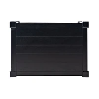 Black Carved Pinewood Farmhouse Accent Table