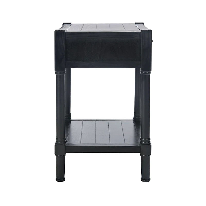Black Geometrical Industrial Pull Accent Table