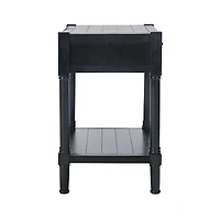 Black Geometrical Industrial Pull Accent Table