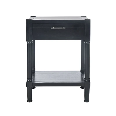 Black Geometrical Industrial Pull Accent Table