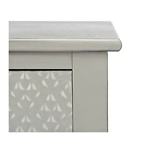 Evelina Gray Textured Single Drawer Accent Table