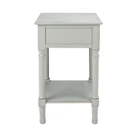 Evelina Gray Textured Single Drawer Accent Table