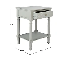 Evelina Gray Textured Single Drawer Accent Table