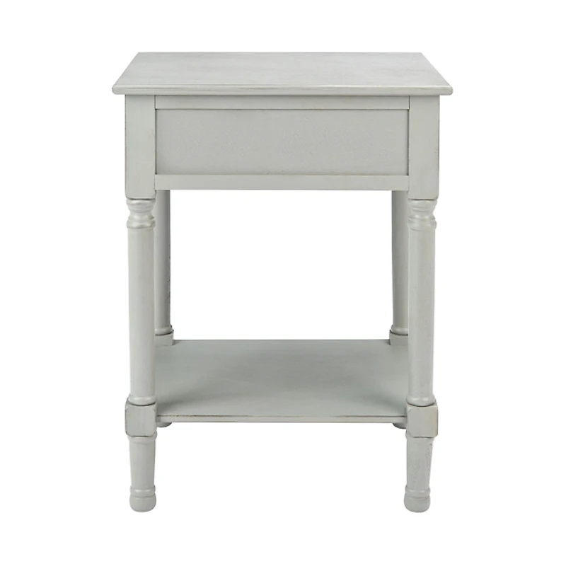 Evelina Gray Textured Single Drawer Accent Table