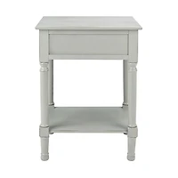 Evelina Gray Textured Single Drawer Accent Table