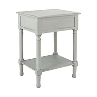 Evelina Gray Textured Single Drawer Accent Table