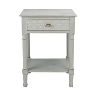 Evelina Gray Textured Single Drawer Accent Table