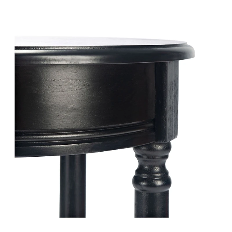 Black Tegan Round Accent Table