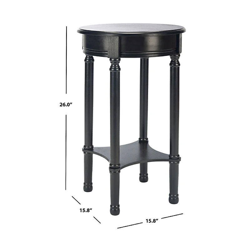 Black Tegan Round Accent Table