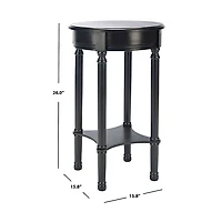 Black Tegan Round Accent Table