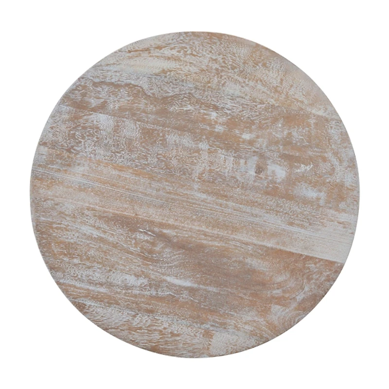 Graywash Mango Wood Top Accent Table