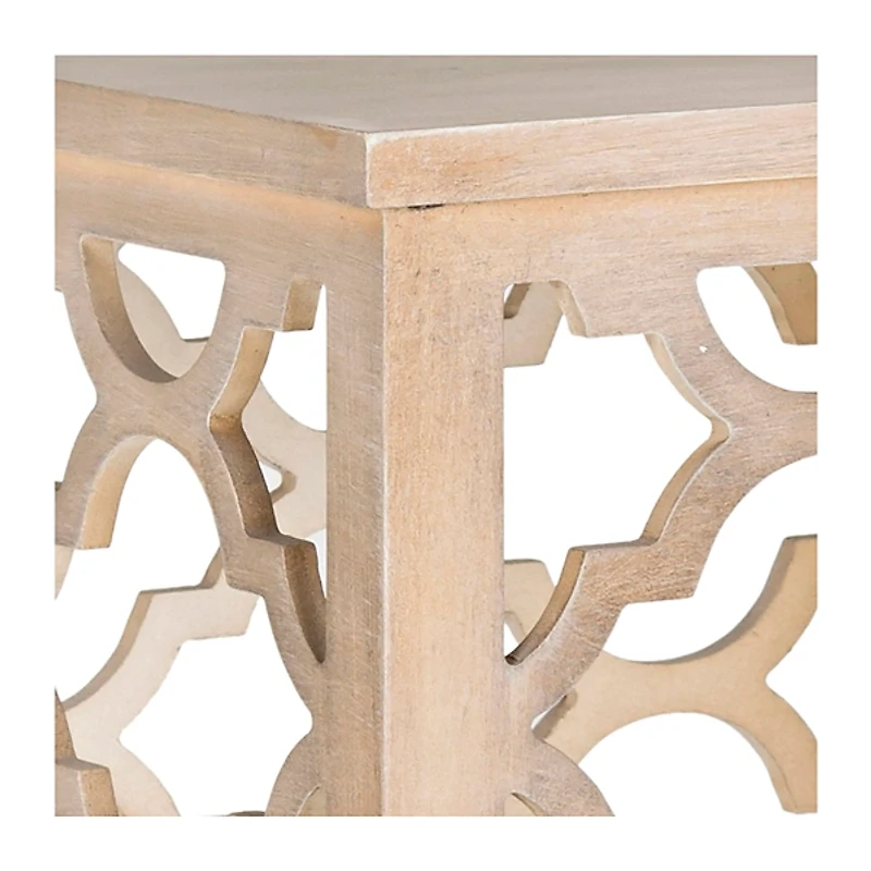 Gray Quatrefoil Accent Table