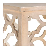 Gray Quatrefoil Accent Table