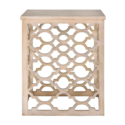 Gray Quatrefoil Accent Table
