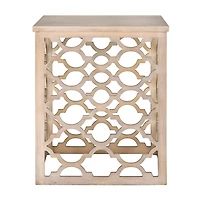 Gray Quatrefoil Accent Table