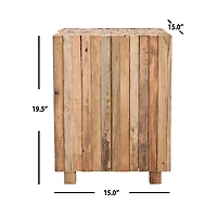 Reclaimed Teak Square Block Accent Table