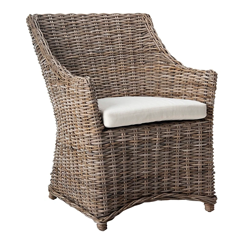 Vienna Woven Rattan and Mango Wood Accent Chair